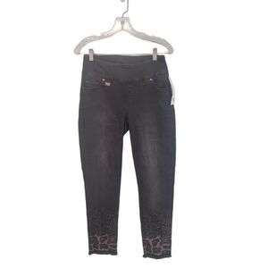 Lisette Montreal NWT Womens Black Sequin Pullon Raw Hem Skinny Jeans Size‎ 4